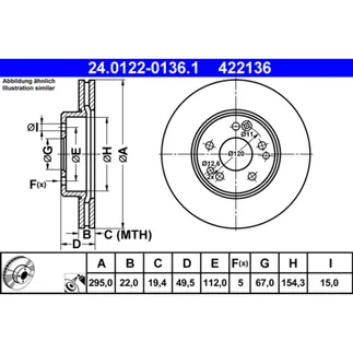 ATE Front Disc Brake Rotor - 1244211512